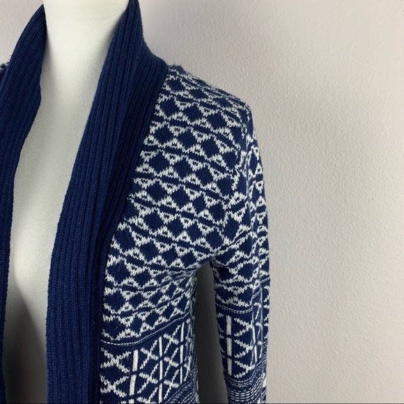 💛 Bajee Collection Blue White Aztec Cardigan - Picture 3 of 7